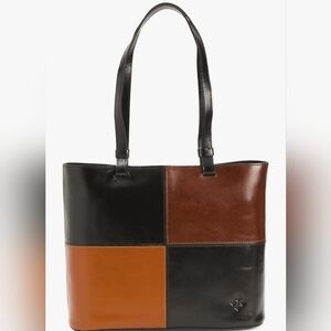 Patricia Nash BRADEN TOTE Patchwork, Black And Brown